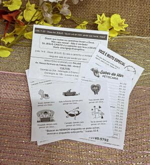 Panfletos 10X 14   1X 0 - em sulfite branco   