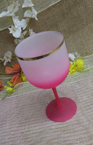 Taça Gin Degradê - borda dourada      